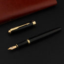 Metal Fountain Pen Black Gold Business Student Office Writing Gift