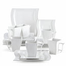 MALACASA Flora 18-Piece Porcelain Coffee Cup And Saucer Set White