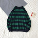 Men's Striped Sweatshirt Casual Loose Fit Hoodie Pullover Tops