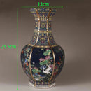 Chinese Antique Ceramic Vase Enamel Flower Bird Porcelain Decor
