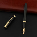 Metal Fountain Pen Black Gold Business Student Office Writing Gift