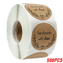 100-500pcs Vintage Kraft Paper Stickers Thank You Scrapbook Labels