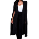 Women Cloak Coat Long Split Sleeve Shawl Collar Office Blazer Cape