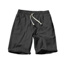 Mens Summer Shorts Cotton Linen Casual Solid Color Lace Up Pants