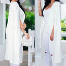 Women Cloak Coat Long Split Sleeve Shawl Collar Office Blazer Cape