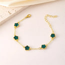 Five-petal Flower Bracelet Gold Color Chain Friendship Jewelry For Women