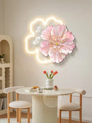 Modern Flower Wall Clock Large Silent Decorative Living Room Clock