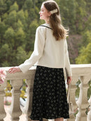 Women Vintage Lace Cardigan Elegant White Short French Style Jacket