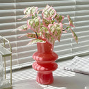 Modern Pink Glass Vase Hydroponic Flower Vase For Home Decor
