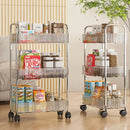 Mobile Rolling Storage Cart With 2 3 4 Tiers Multi-Layer Organizer
