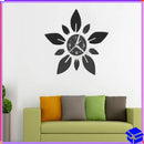 40Cm DIY Acrylic Mirror Wall Clock Sticker Flower Leaf Design