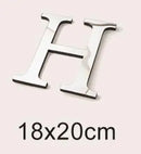 3D Silver English Letters Wall Stickers Acrylic Mirror Home Decor