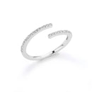 Twist Chain Open Ring Zircon Stainless Steel Geometric Couple Jewelry