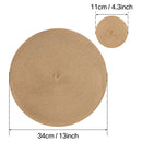 Set Of 12 Round Braided Table Mats Non Slip Heat Resistant Pads