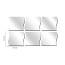 10 Pieces 3D Mirror Wall Sticker Wave Combination For Living Room