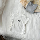 Kids Short Sleeve T-shirt Cotton Bowknot Casual Summer Tee For Girls