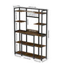 5 Tier Large Industrial Baker's Rack With Shelves Hooks Storage