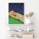 Shinchan Canvas Wall Art Cute Cartoon Kids Bedroom Decor Poster