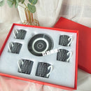 12pcs Espresso Cups Set Ceramic Coffee Tea Cups With Plates And Handles