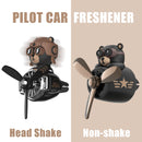 Rotating Airplane Pilot Bear Car Air Freshener Vent Clip Diffuser