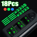 18Pcs Car Luminous Door Window Lift Button Stickers Set Interior