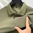 Men's Polo Shirt Cotton Casual Short Sleeve Solid Color Lapel Tee
