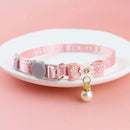 Pet Collar Pink Lace Bow Bell Adjustable Cat Dog Accessories
