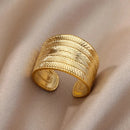 316L Stainless Steel Rings For Women Gold Color Classic Wedding Couple Rings