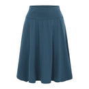 Women's High Waist Knee Length Solid Color Casual Skirt