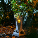 Cemetery Grave Flower Vase Solar LED Hand Painted Resin Planter Ornament