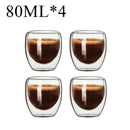 Double Wall Borosilicate Glass Mug Set Heat Resistant Tea Coffee Cups