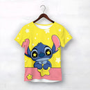 Girls Kawaii Stitch T-shirt Toddler Cartoon Short Sleeve Tee