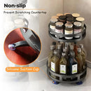 Spice Rack Organizer 360 Rotation Non-Skid Jar Can Storage Tray