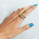 Two-Color Copper Ring Four-Ring Stacking Jewelry For Women