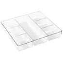 Clear Plastic Drawer Organizer With 7 Compartments For Kitchen And Office