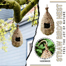 Handwoven Natural Grass Hummingbird House For Garden Patio Lawn