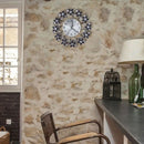 35cm European 3D Large Wall Clock Flower Rhinestone Silent Design