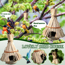 Handwoven Natural Grass Hummingbird House For Garden Patio Lawn