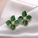 Hibiscus Flower Stud Earrings Romantic French Vintage Wedding Jewelry Gifts