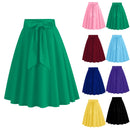 Blue Pink A-Line Short Skirt Women Summer High Waisted Pleated Skirt