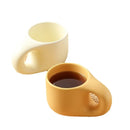 400ml Handmade Ceramic Mug Nordic Oval Plate Cup Saucer Set