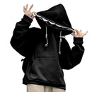 Shark Sweatshirt Blue Hooded Long Sleeve Cartoon Animal Pullover