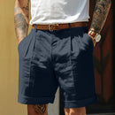 Korean Style Men's Summer Shorts Breathable Solid Color Streetwear
