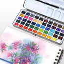 50 Colors Solid Watercolor Paint Set With Brush For Artists