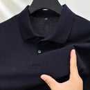 Men's Polo Shirt Cotton Casual Short Sleeve Solid Color Lapel Tee