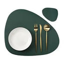 Faux Leather Placemats Oval Black Sets With Coasters Kitchen Decor