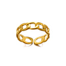 Twist Chain Open Ring Zircon Stainless Steel Geometric Couple Jewelry