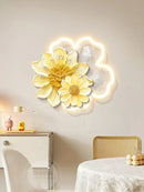 Modern Flower Wall Clock Large Silent Decorative Living Room Clock