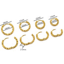 6pcs Stainless Steel Hoop Earrings Round Embossed Jewelry Set