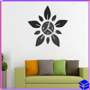 40Cm DIY Acrylic Mirror Wall Clock Sticker Flower Leaf Design